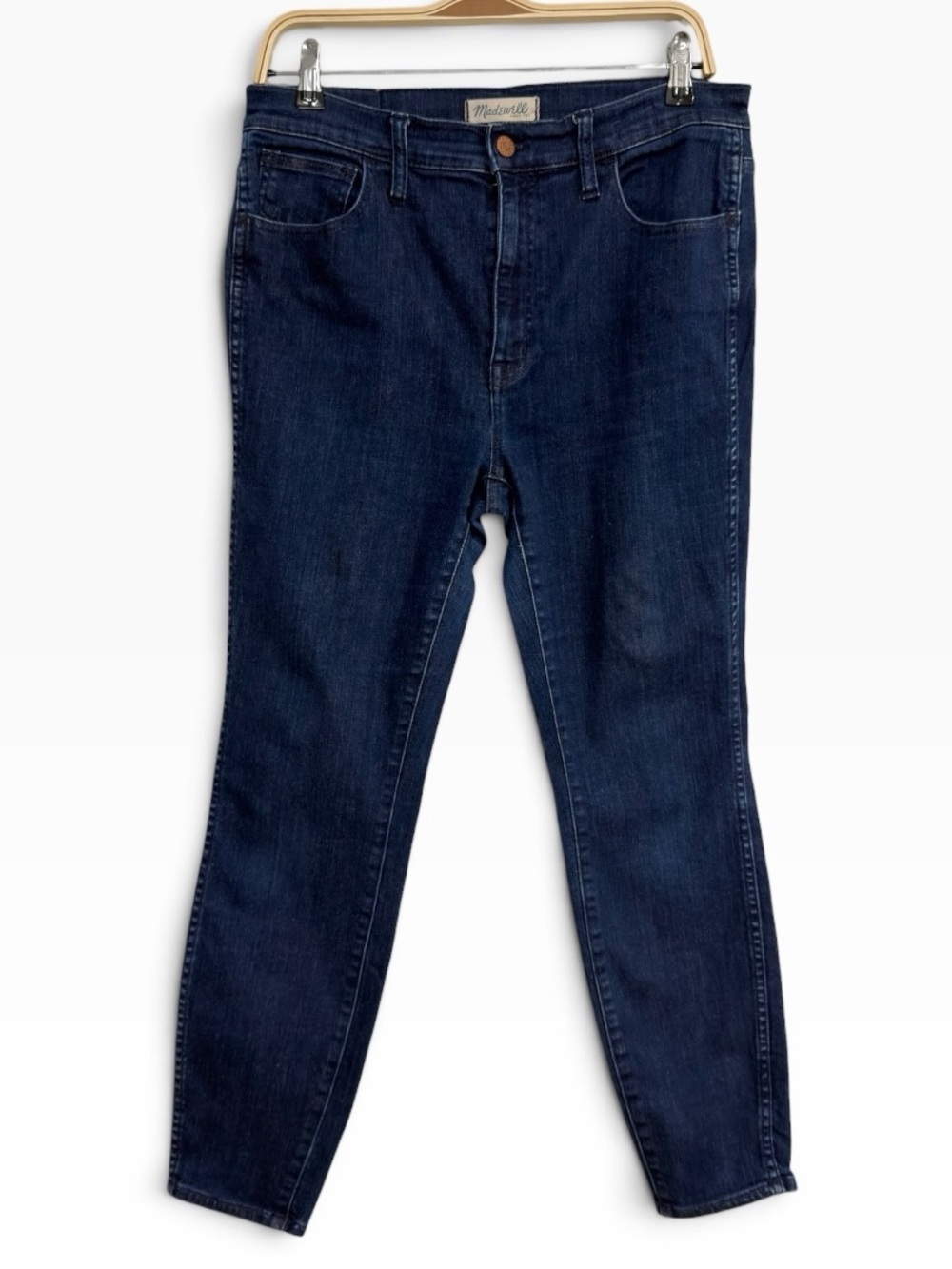 Madewell Womens Size 31 Dark Wash High Rise Stretch Skinny Jeans Denim Blue